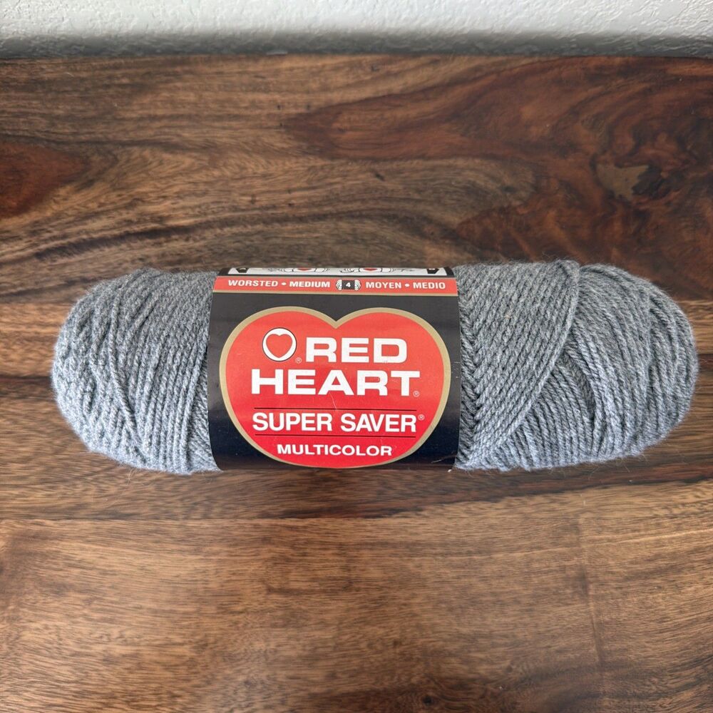 RED HEART Super Saver Yarn, Grey Heather